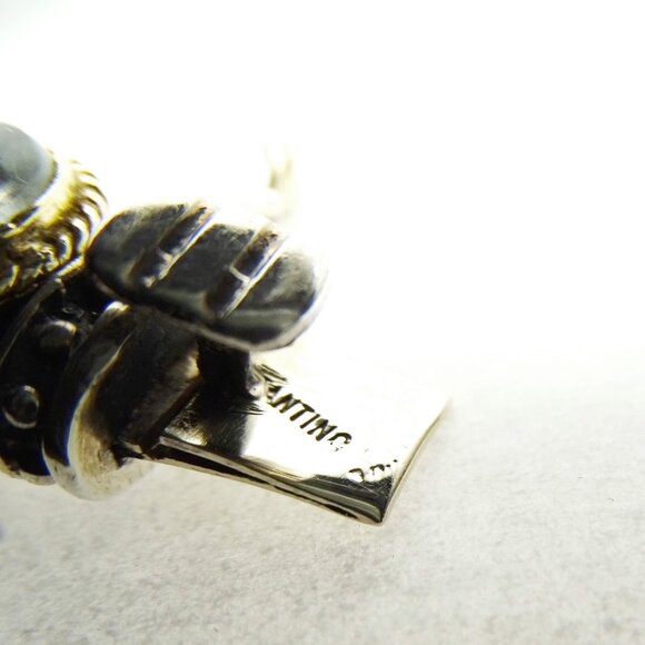 KONSTANTINO Sterling Silver 18K Yellow Gold Blue Stone Bangle Bracelet - Picture 10 of 11